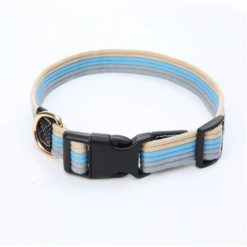 Thick Canvas Pet Dog Leash Collar Adjustable Dog Collar and Leash Set Dog Tracking Leash Collar Small Medium Large Dog Collars