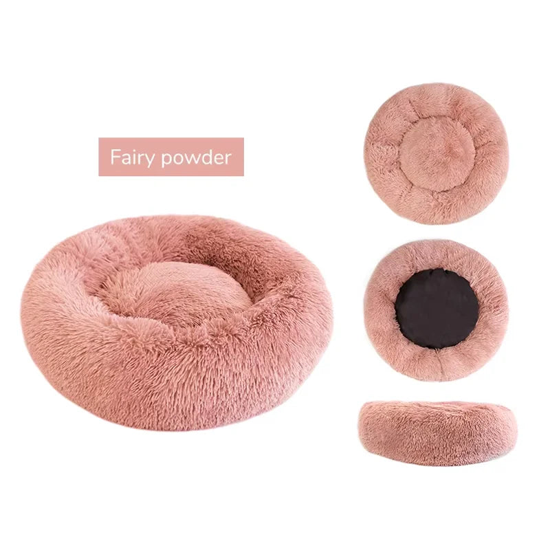 Large 70cm Cat Bed Round Cat Nest Warm in Winter Super Soft Long Plush Machine Washable Non-Shedding Indoor Warm Sleeping Bed