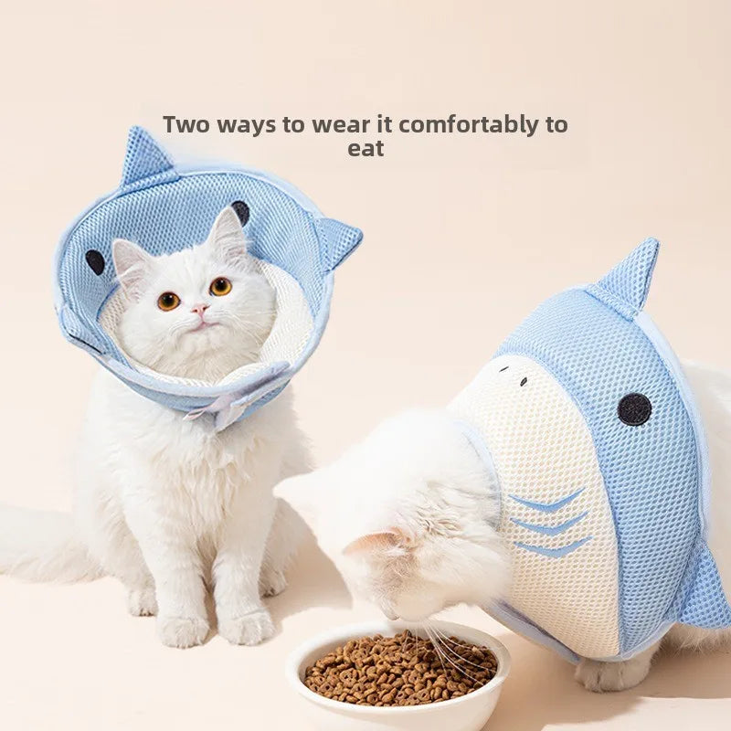 Cat Cone Collar Adjustable Soft Recovery Collar for Cats Prevent Licking Biting Comfort Feeding Dual Style Wear Suitable for Po